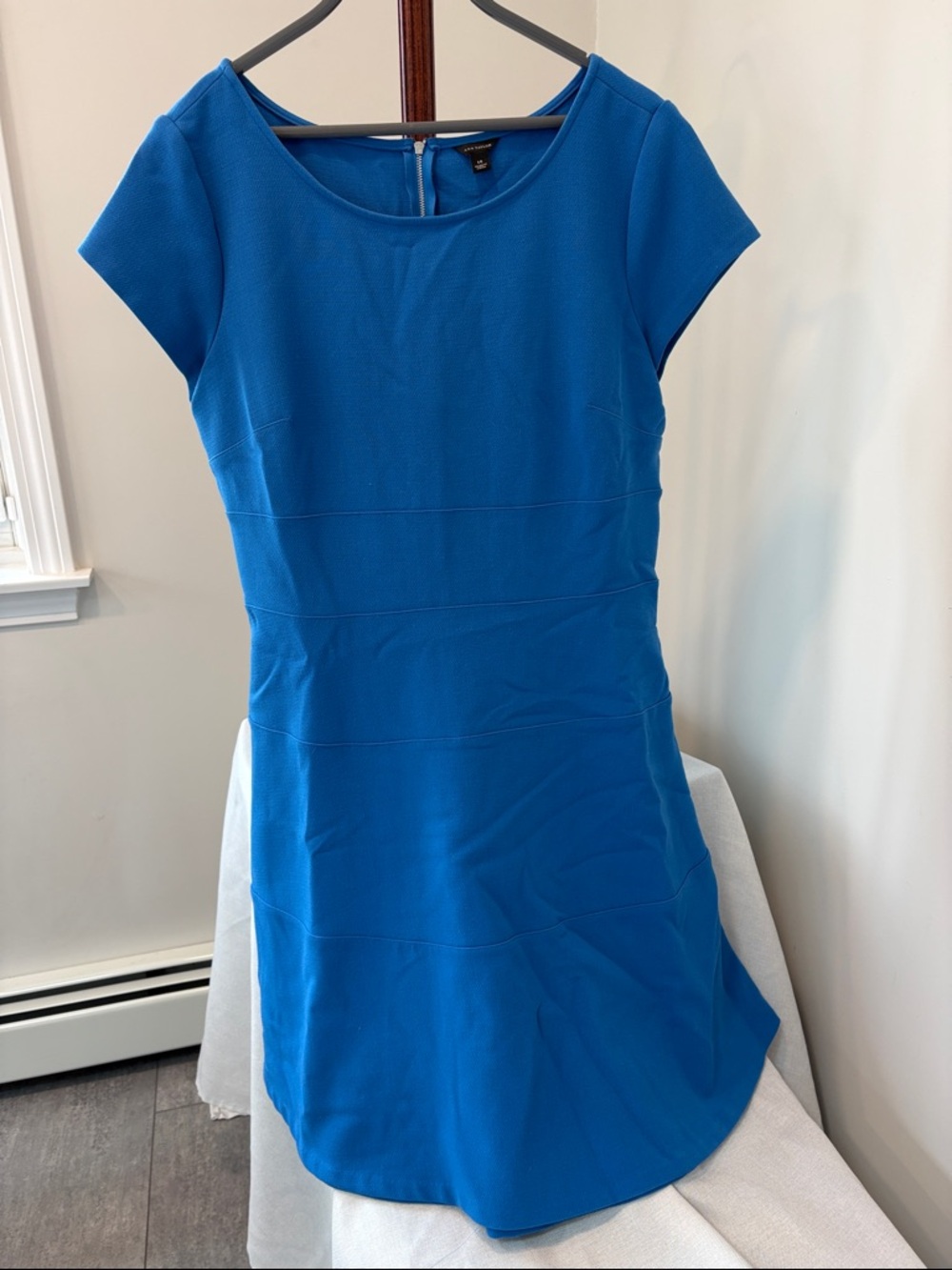 Ann Taylor Cobalt Blue Cap-Sleeve Midi Dress